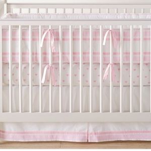 Pottery barn Harper crib skirt light pink
